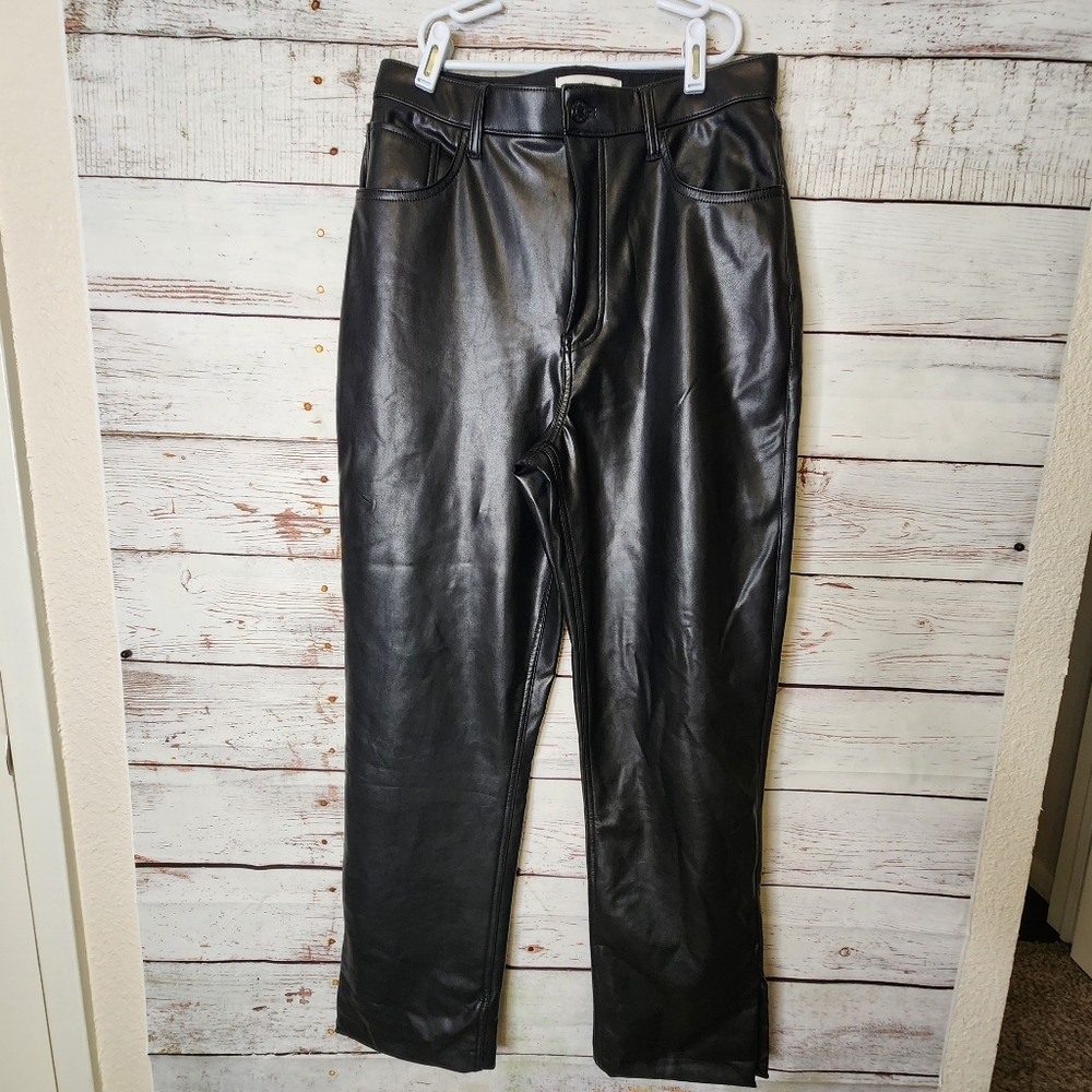 Abercrombie & Fitch Curve Love 90's Relaxed Fit Vegan Leather Pant Size 10